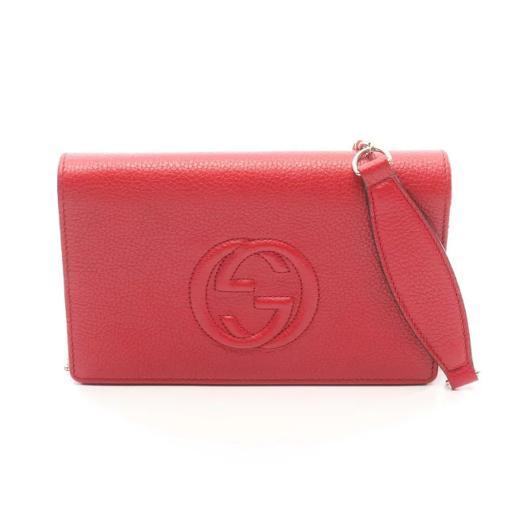 Gucci Soho Shoulder Bag Leather Red